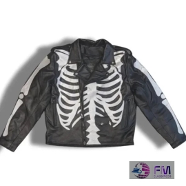 Skeleton Bones Leather Jacket