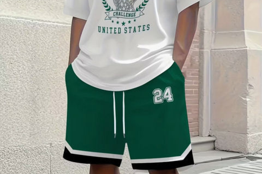 2pcs MenS Summer Basketball Training Running Suit