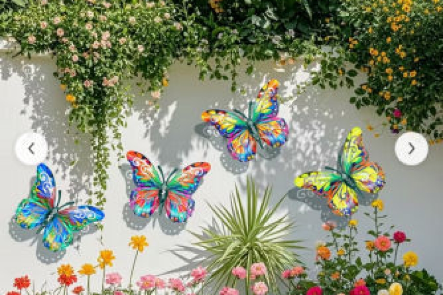 4pcs Colorful Metal Butterfly Wall